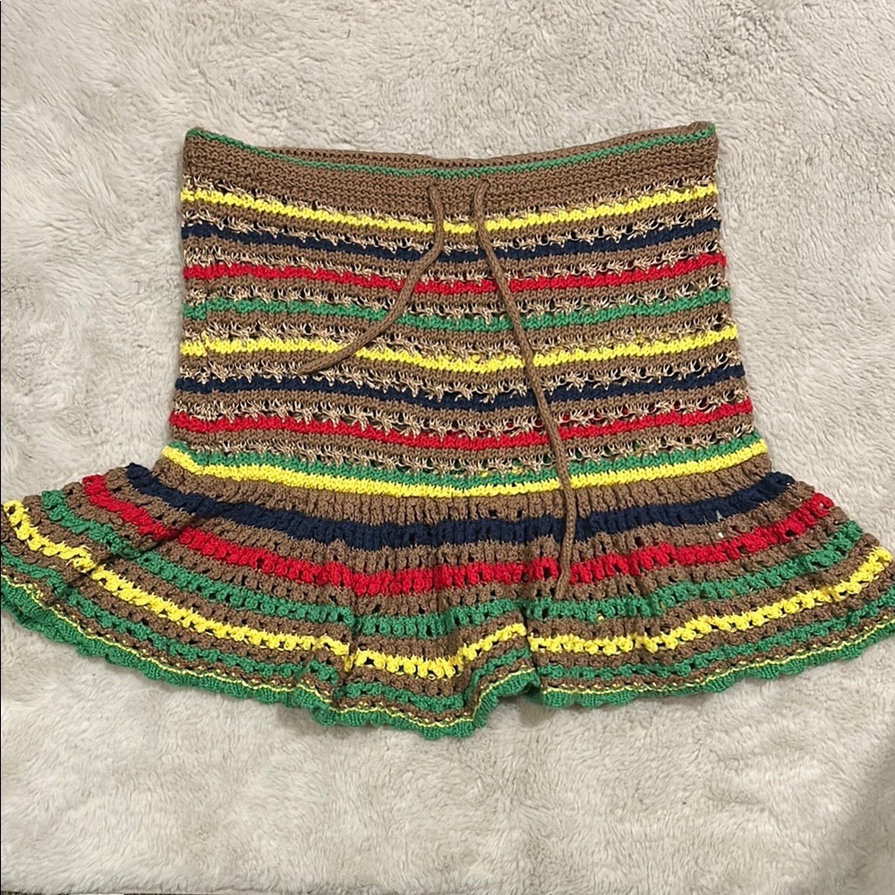Zara Multicolor Crochet Skirt